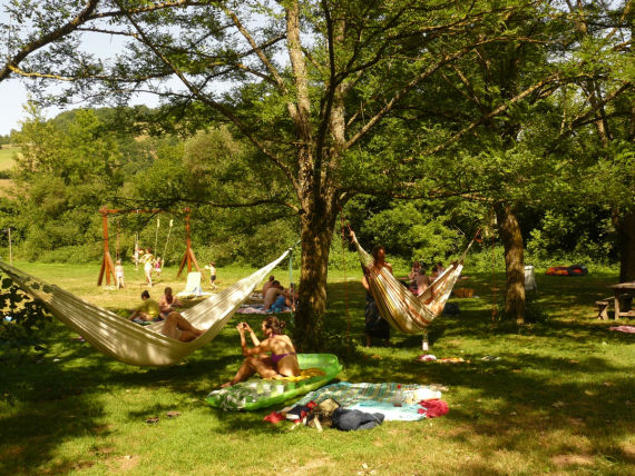 Camping fans rustige camping in de natuur